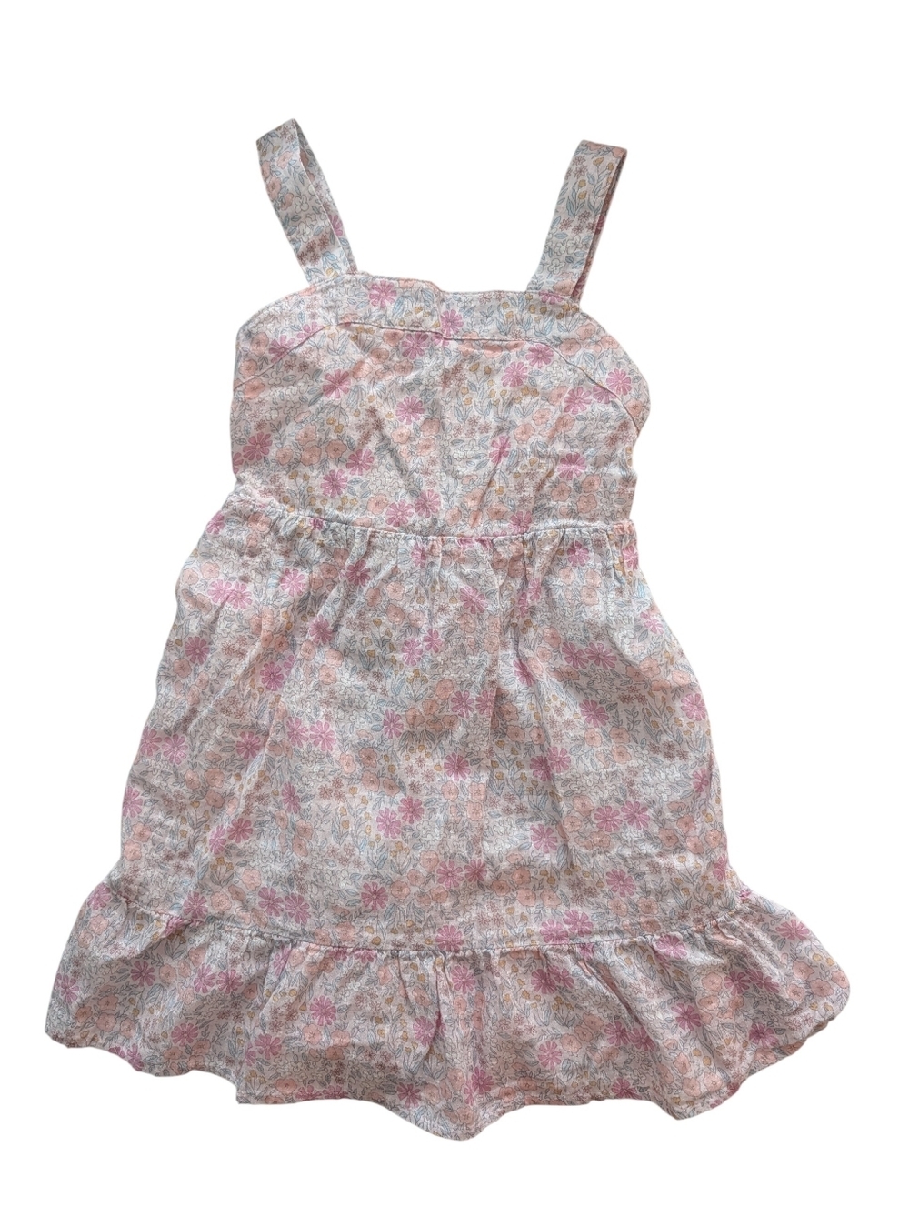 Cat & Jack Light Pink Floral Girls' Sleeveless Summer Dress Cotton Size XS 4/5